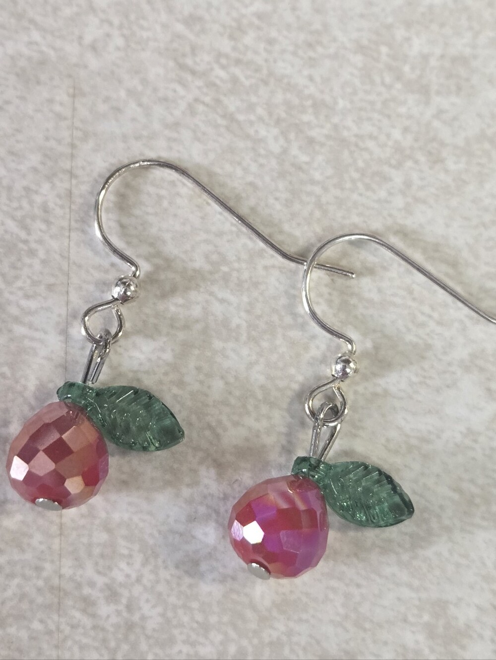 Handmade Sparkling Apple Earrings